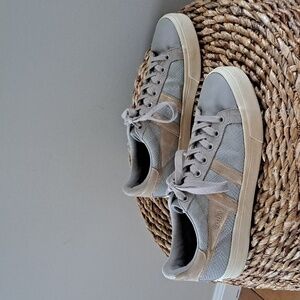 Gola Womens Classic Orchid II Lizard Sneakers Grey Snakeskin‎ Print/Gold S-8/39